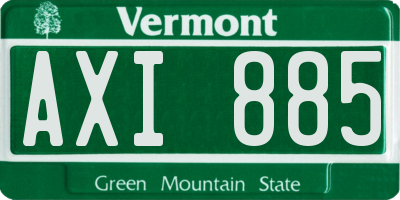 VT license plate AXI885