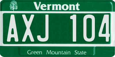 VT license plate AXJ104