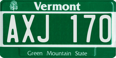 VT license plate AXJ170