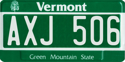 VT license plate AXJ506