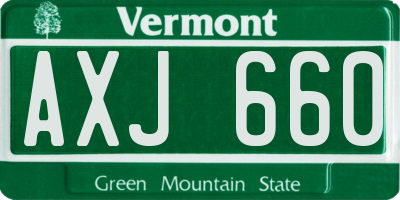 VT license plate AXJ660