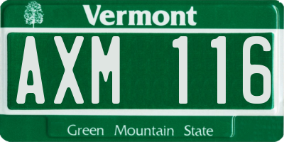VT license plate AXM116