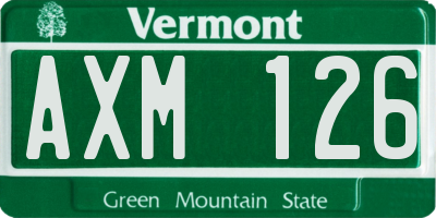 VT license plate AXM126