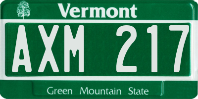 VT license plate AXM217