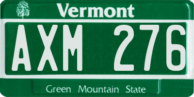 VT license plate AXM276