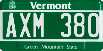 VT license plate AXM380