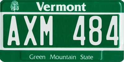 VT license plate AXM484
