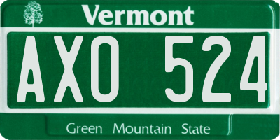 VT license plate AXO524