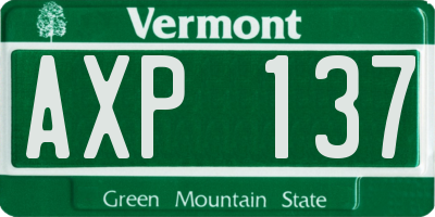 VT license plate AXP137