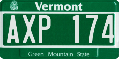 VT license plate AXP174