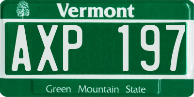 VT license plate AXP197