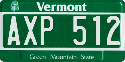 VT license plate AXP512