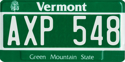 VT license plate AXP548