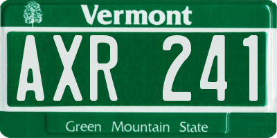 VT license plate AXR241