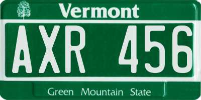 VT license plate AXR456
