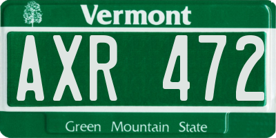 VT license plate AXR472