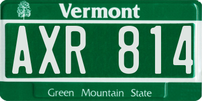 VT license plate AXR814