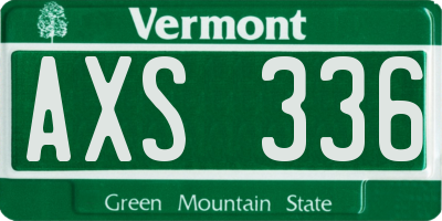 VT license plate AXS336