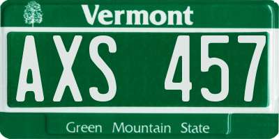VT license plate AXS457
