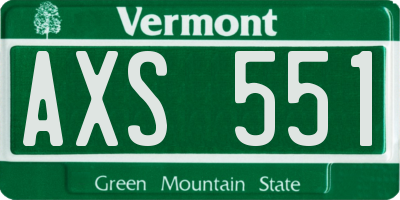 VT license plate AXS551