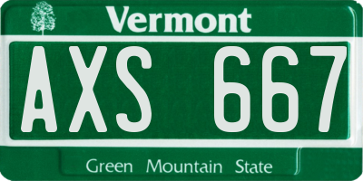 VT license plate AXS667