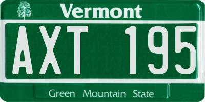 VT license plate AXT195