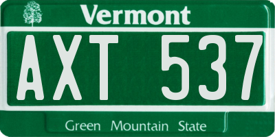 VT license plate AXT537