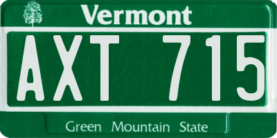 VT license plate AXT715
