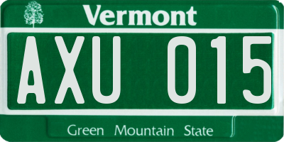 VT license plate AXU015