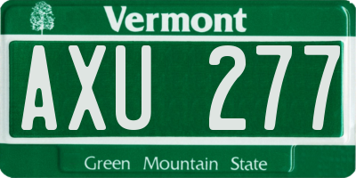 VT license plate AXU277