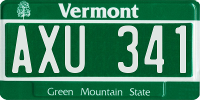 VT license plate AXU341