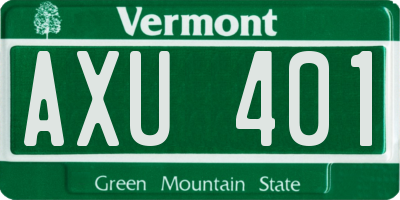 VT license plate AXU401