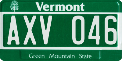 VT license plate AXV046