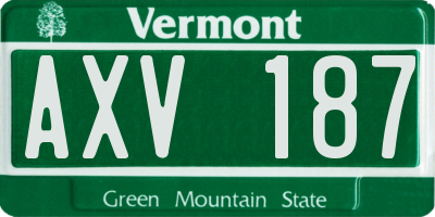 VT license plate AXV187