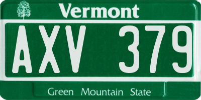 VT license plate AXV379