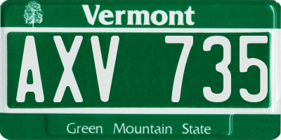 VT license plate AXV735