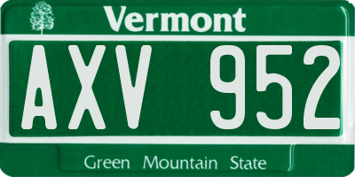 VT license plate AXV952