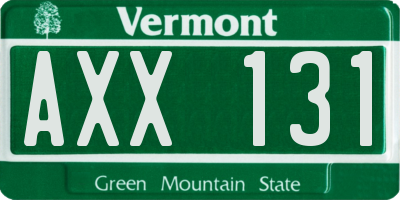 VT license plate AXX131