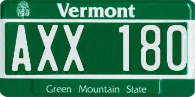 VT license plate AXX180