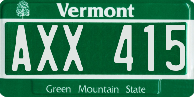 VT license plate AXX415