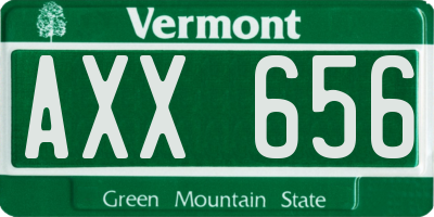VT license plate AXX656