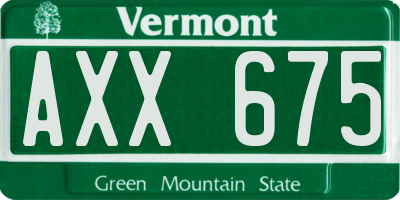VT license plate AXX675