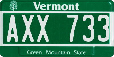 VT license plate AXX733