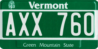 VT license plate AXX760