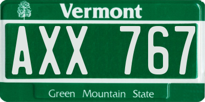 VT license plate AXX767