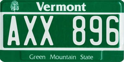 VT license plate AXX896