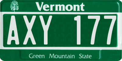 VT license plate AXY177