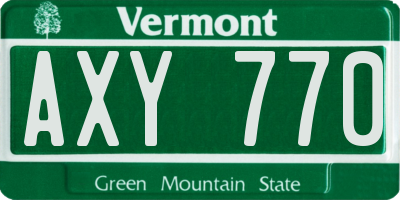 VT license plate AXY770