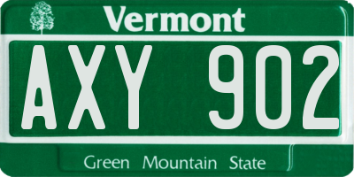 VT license plate AXY902