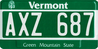 VT license plate AXZ687